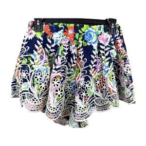 Solaris Style Embroidered Skirt Women’s M Floral Scalloped Hem Lined